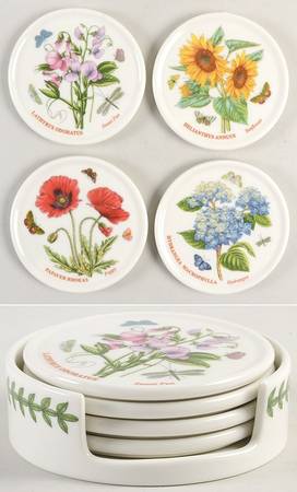 Botanic Garden Coaster & Holder - Set of 4