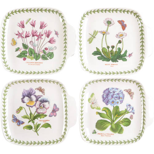 Botanic Garden Square Canape Dishes (Designs 36,39,48,49) - Set of 4