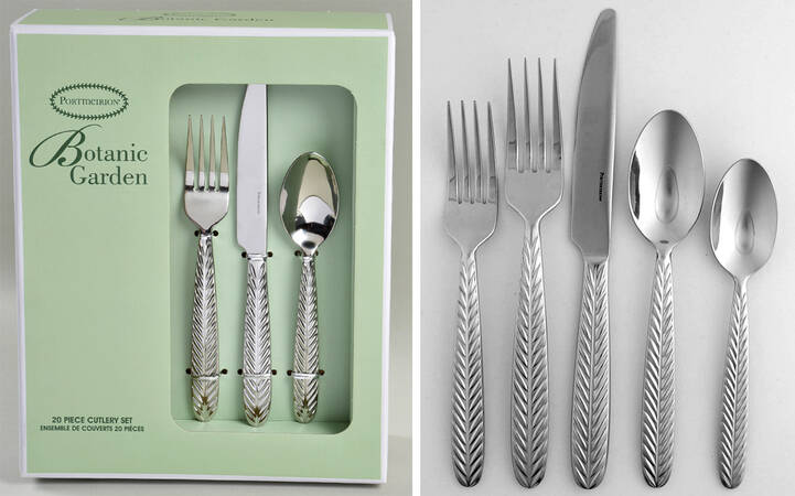 Botanic Garden 20 Pc Flatware Set (4 5-Piece Sets) All Stainless