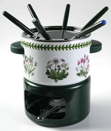 Botanic Garden (10 Pc) Metal Fondue(Pot, 6forks,Stand,Burner,Lid)
