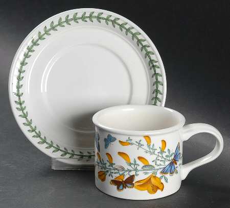 Botanic Garden Drum Flat Cup & Saucer Set