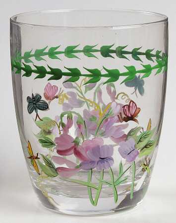 Botanic Garden 14 Oz Handpainted Glassware Double Old Fashioned