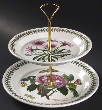 Botanic Garden 2 Tiered Serving Tray (Dinner & Salad Plate)