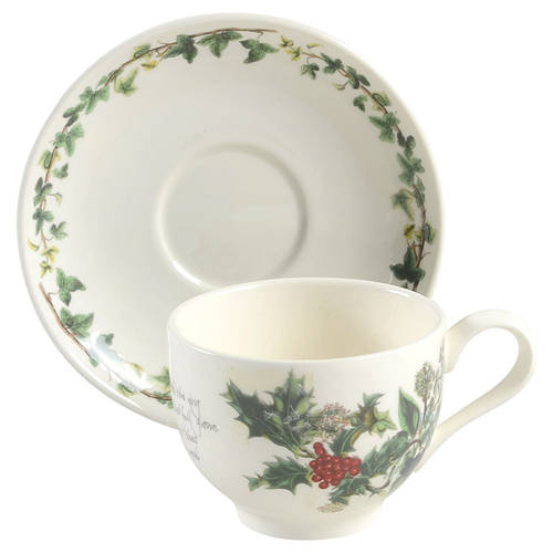 The Holly and The Ivy Traditional Footed Cup & Saucer Set by Portmeirion