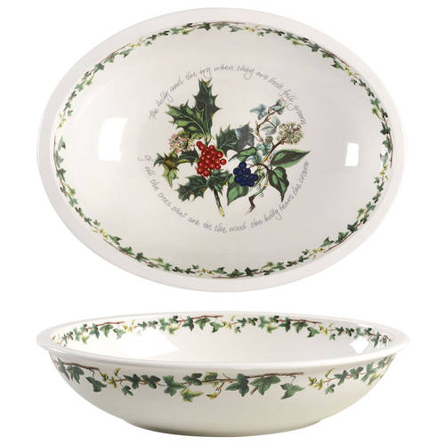 The Holly and The Ivy Low Oval Sovereign Server by Portmeirion