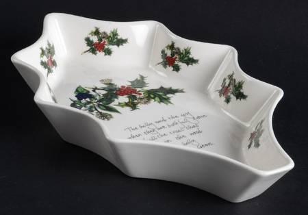 The Holly and The Ivy Leaf Shaped Dish by Portmeirion