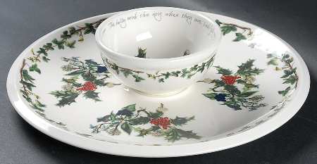 The Holly and The Ivy Chip & Dip (Uses Individual Salad Bowl for Dip) by Portmeirion