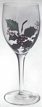 The Holly and The Ivy Handpainted Glassware Goblet by Portmeirion