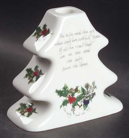 The Holly and The Ivy Christmas Tree Shaped Candle Holder by Portmeirion