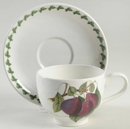 Pomona Traditional Breakfast Cup & Saucer w/Laurel Set by Portmeirion