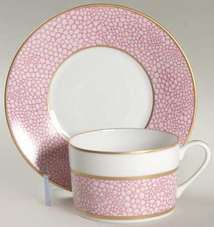 Galuchat Pink Flat Cup & Saucer Set