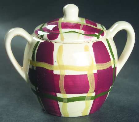 Normandy Plaid Sugar Bowl & Lid