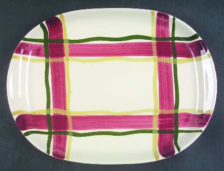 Normandy Plaid 12" Oval Serving Platter