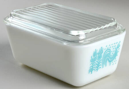 Butterprint Turquoise Medium Refrigerator Jar & Lid