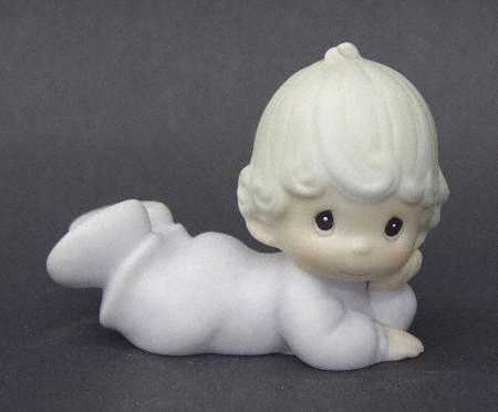 Baby Girl Lying Down Dove-Baby Girl Lying Down - Dove Trademark With Box