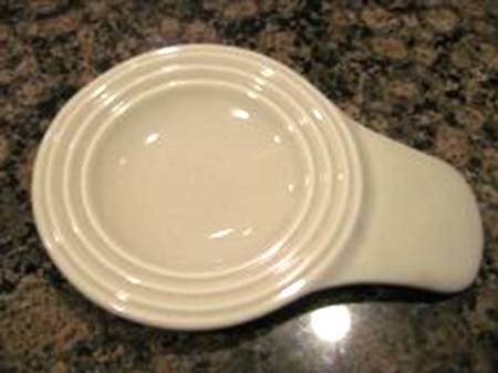 Terrace White Spoon Rest/Holder (Holds 1 Spoon)