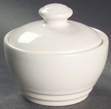 Terrace White Sugar Bowl & Lid