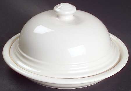 Terrace White Round Covered Butter