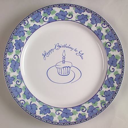 Blue Isle "Happy Birthday" Dinner Plate