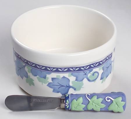 Blue Isle Dip Bowl & Spreader Set