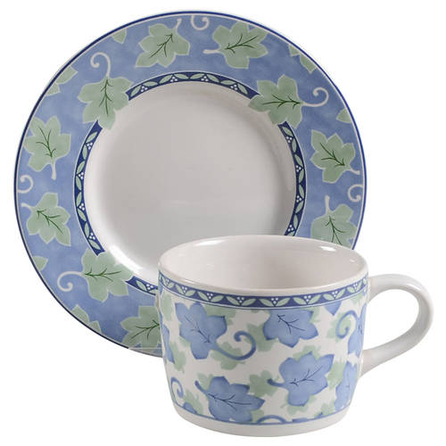 Blue Isle Flat Cup & Saucer Set