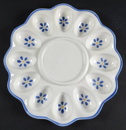 Cloverhill Floral Sculpted Deviled Egg Plate