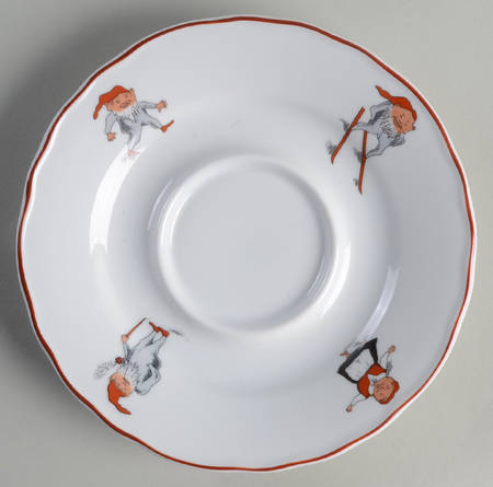 Nisse (Red Trim) Underplate for Gravy Boat