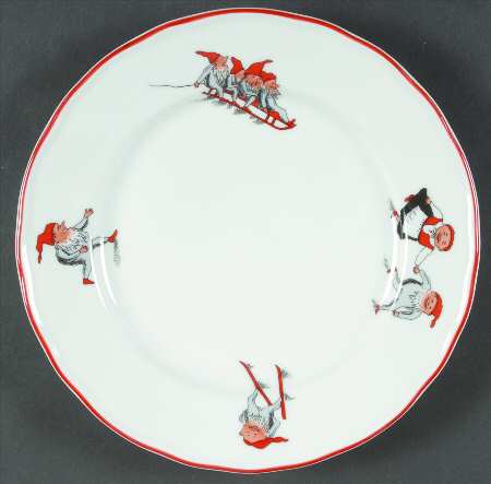 Nisse (Red Trim) Salad Plate