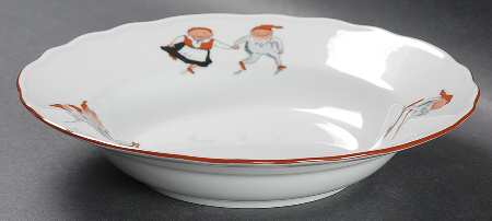 Nisse (Red Trim) Rim Soup Bowl