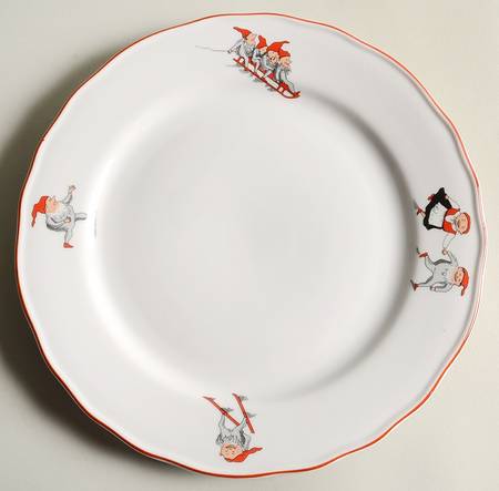Nisse (Red Trim) Large Dinner Plate