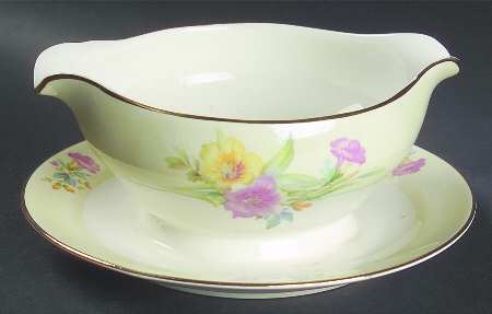 Sylvia Gravy Boat with Attached Underplate by Pope Gosser