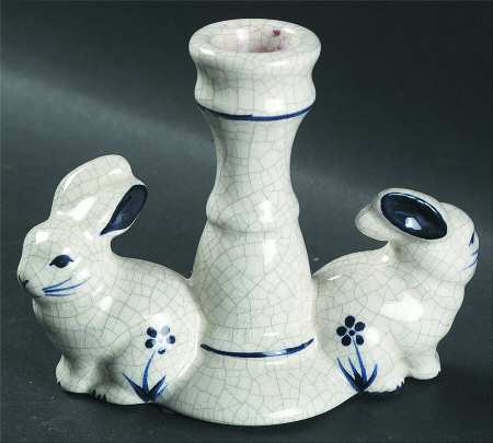 Dedham Rabbit Figural Candlestick