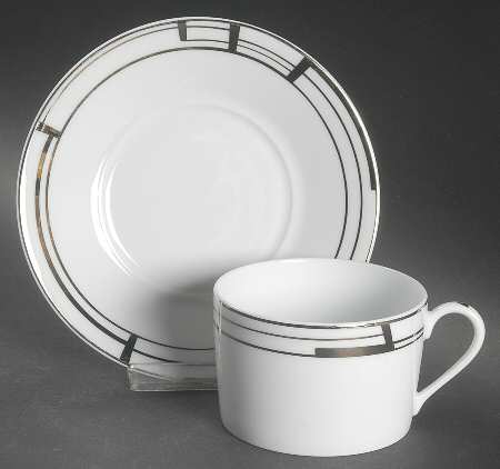 Art Deco Flat Cup & Saucer Set