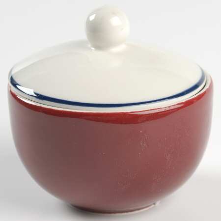 Spa Maroon Sugar Bowl & Lid