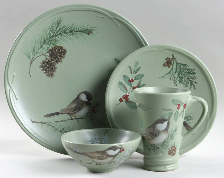 Winterwood Green 4 Piece Place Setting