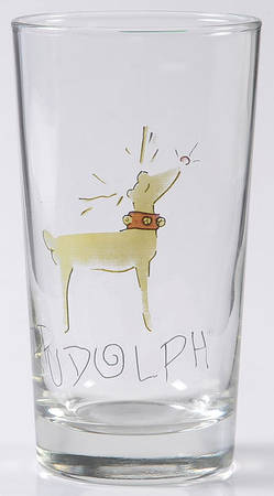 Reindeer 8 Oz Glassware Tumbler