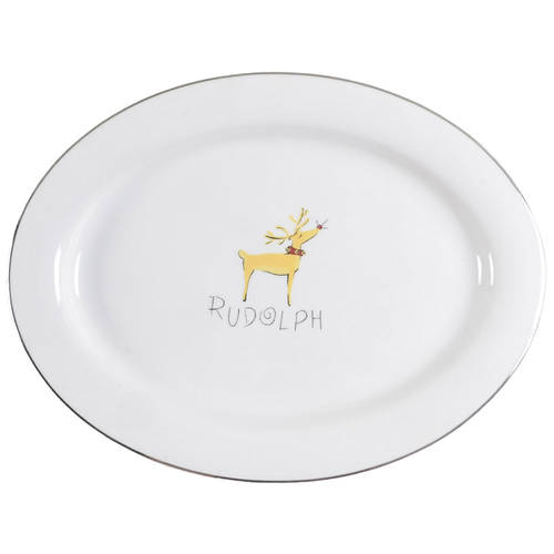 Reindeer 16" Oval Serving Platter