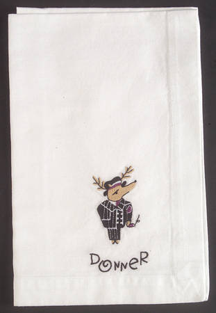 Reindeer Embroidered Cloth Napkin