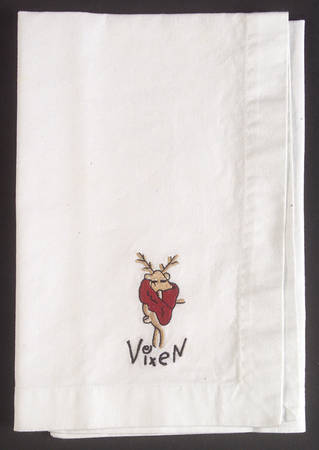 Reindeer Embroidered Cloth Napkin