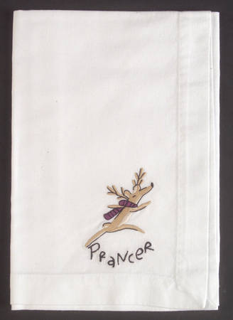 Reindeer Embroidered Cloth Napkin