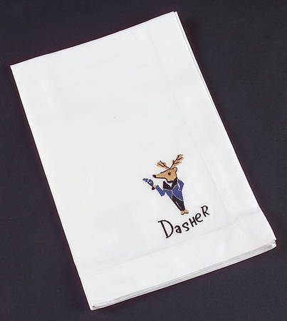 Reindeer Embroidered Cloth Napkin