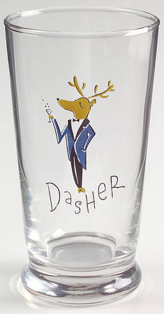 Reindeer 12 Oz Glassware Tumbler