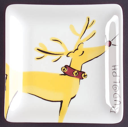 Reindeer Square Appetizer Plate