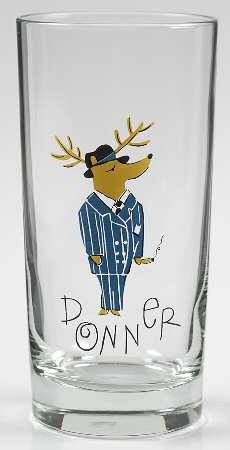 Reindeer 10 Oz Glassware Tumbler
