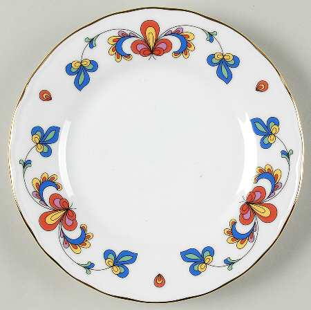 Farmer's Rose (Scalloped, Gold Trim) Bread & Butter Plate
