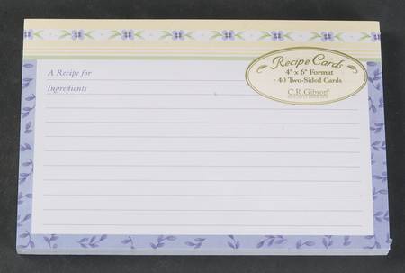 Summer Breeze Paper Recipe Card - Set of 40