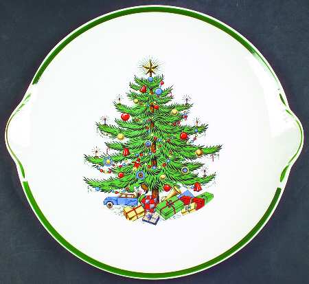 Christmas Tree Handled Cake Plate