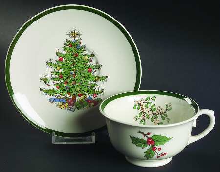 Christmas Tree Oversized Cup & Saucer Set