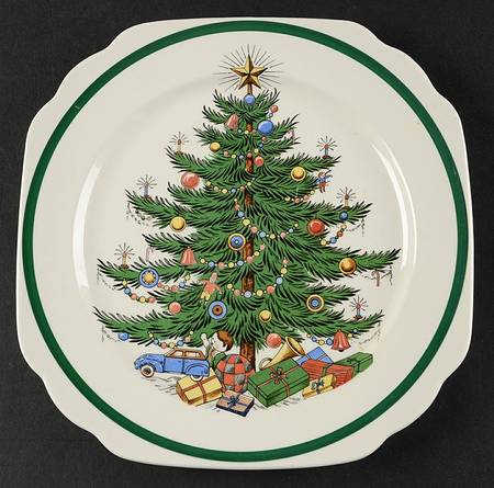 Christmas Tree Square Salad Plate