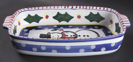 Snowman 14" Rectangular Baker